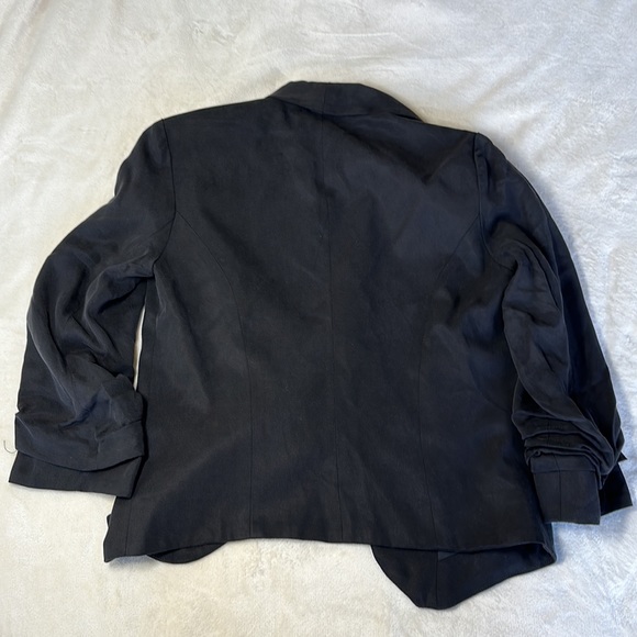 [SOLD] Cartonnier Anthropologie | Black 100% Tencel Open Front Blazer Sz 6 - Picture 7 of 8